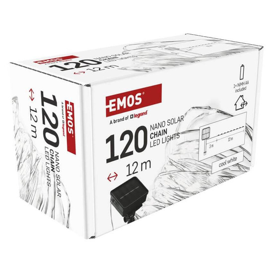 Emos LED Solar-Lichterkette 2,4W tageslichtweiss Akku IP44 D3ZC01