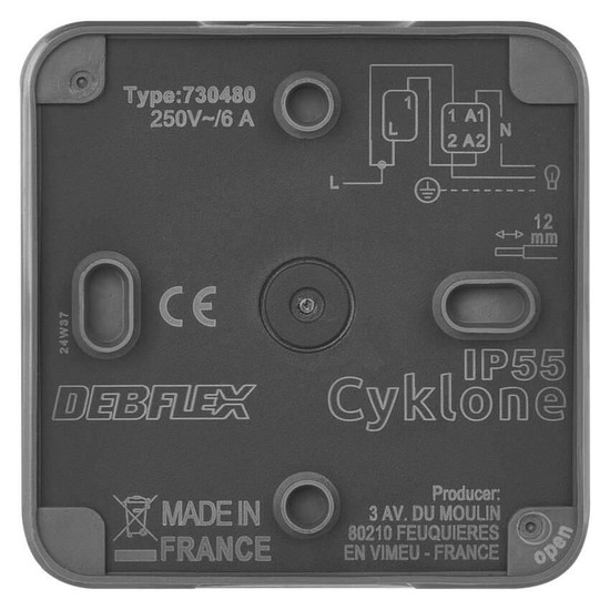 Emos Schalter Cyklone Klingeltaster IP55 Grau D730427