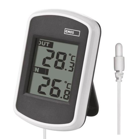 Emos Digitales Thermometer mit kabelgebundenem Außensensor E0041