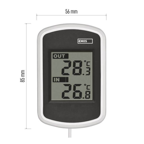 Emos Digitales Thermometer mit kabelgebundenem Außensensor E0041
