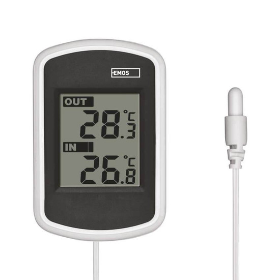 Emos Digitales Thermometer mit kabelgebundenem Außensensor E0041