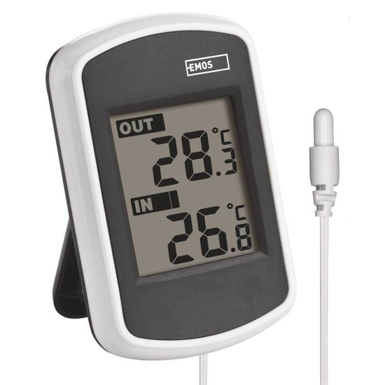 Emos Digitales Thermometer mit kabelgebundenem Außensensor E0041