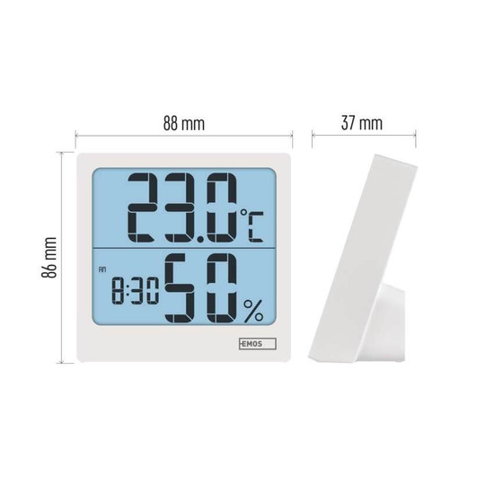 Emos Digitales Thermometer mit Hygrometer und Wecker E0114N