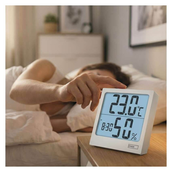 Emos Digitales Thermometer mit Hygrometer und Wecker E0114N