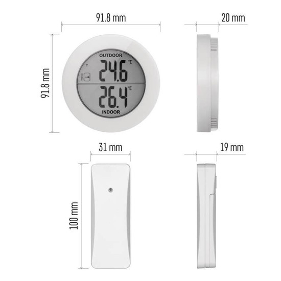 Emos Digitales Thermometer mit Funk-Sensor bis 80m E0129