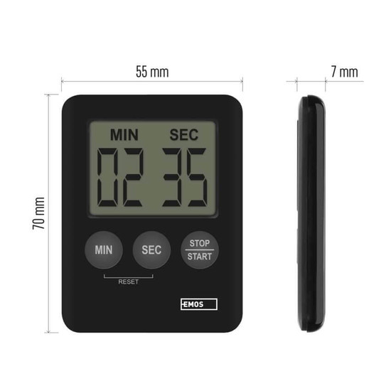 Emos Küchentimer digital mit Stoppuhr Magnethalterung E0202