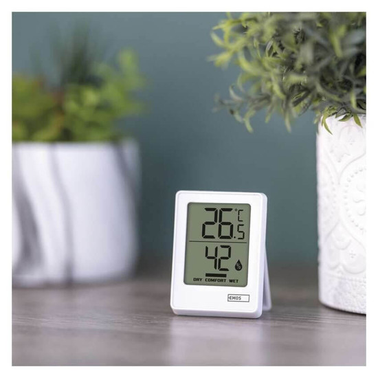 Emos Digitales Thermometer mit Hygrometer Funk-Sensor Magnethalterung E0345