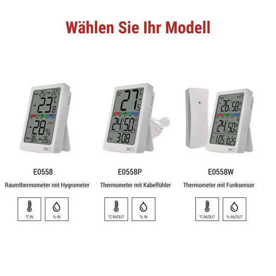 Emos Digitales Thermometer für Innenraum mit Hygrometer E0558