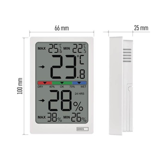 Emos Digitales Thermometer für Innenraum mit Hygrometer E0558