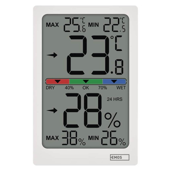 Emos Digitales Thermometer für Innenraum mit Hygrometer E0558