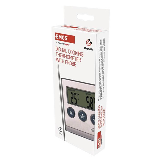 Emos Digitales Thermometer Grillthermometer mit Timer bis 250°C E2157