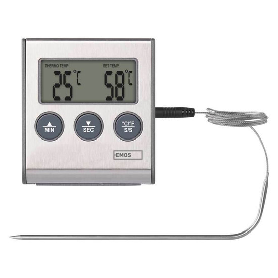 Emos Digitales Thermometer Grillthermometer mit Timer bis 250°C E2157