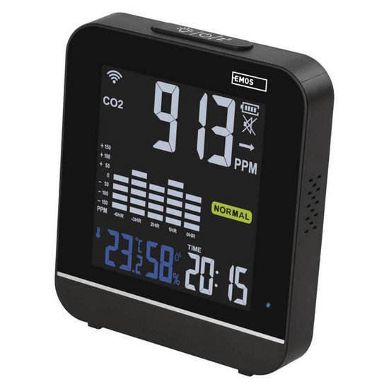 Emos Luftqualitätsmonitor GoSmart WiFi CO2 400-5000ppm Farbdisplay E30300