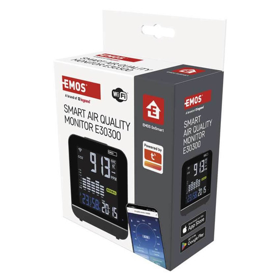 Emos Luftqualitätsmonitor GoSmart WiFi CO2 400-5000ppm Farbdisplay E30300