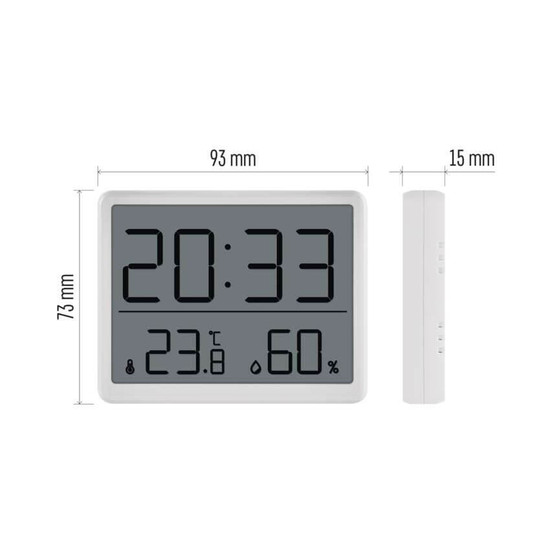 Emos Digitales Thermometer mit Hygrometer Funk-Sensor Wecker Datum E6210