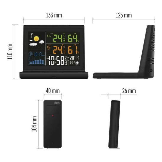 Emos Wetterstation mit kabelloser Ladefläche Barometer bis 100m E8010