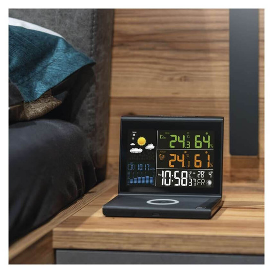 Emos Wetterstation mit kabelloser Ladefläche Barometer bis 100m E8010