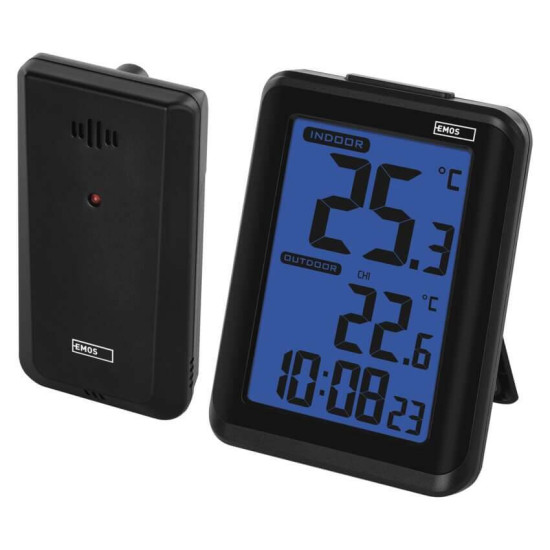 Emos Digitales Thermometer mit Funk-Sensor Wecker bis 50m E8636
