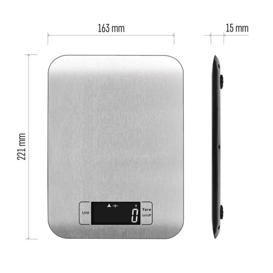 Emos Küchenwaage 5kg 1g Edelstahl Silber EV012