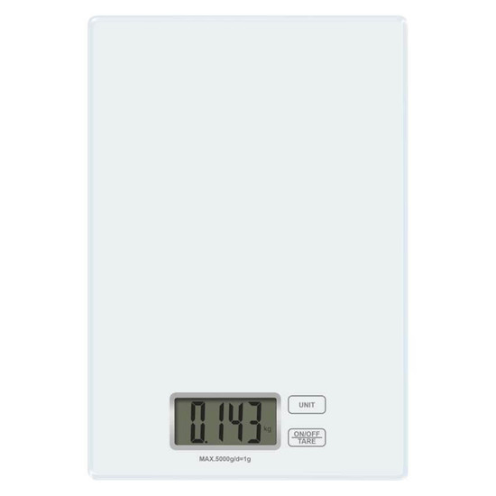 Emos Küchenwaage 5kg 1g gehärtetes Glas Weiß EV014