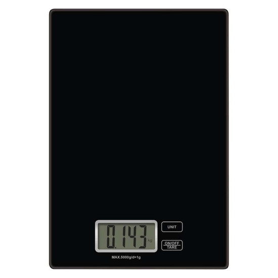 Emos Küchenwaage 5kg 1g gehärtetes Glas Schwarz EV014B