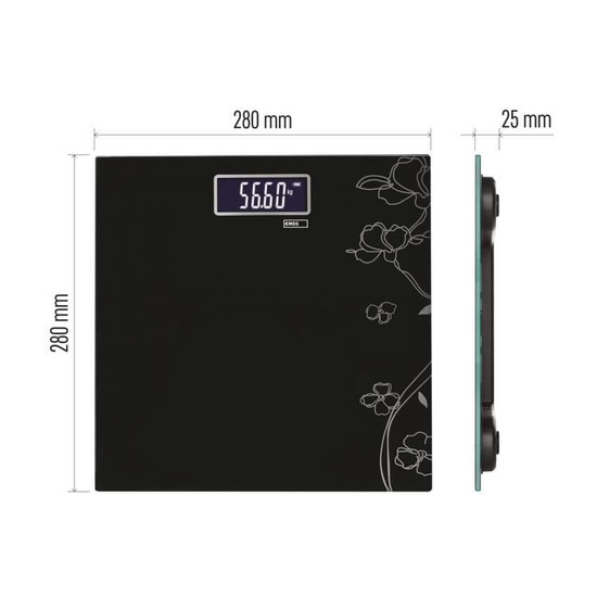 Emos Personenwaage gehärtetes Glas 180kg ohne Bluetooth EV106