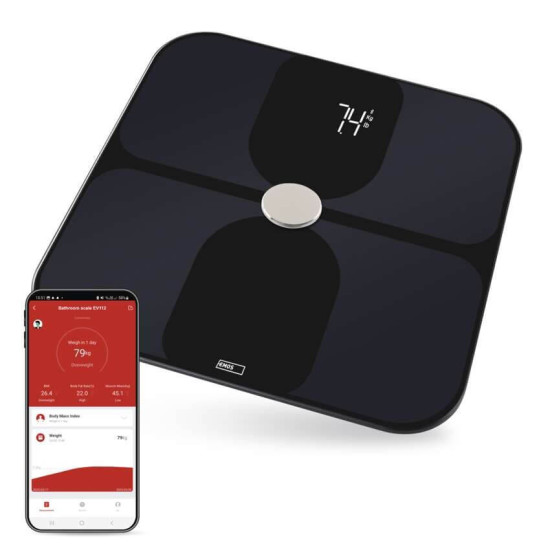 Emos Personenwaage GoSmart Bluetooth 180kg BMI 10 Nutzer EV112
