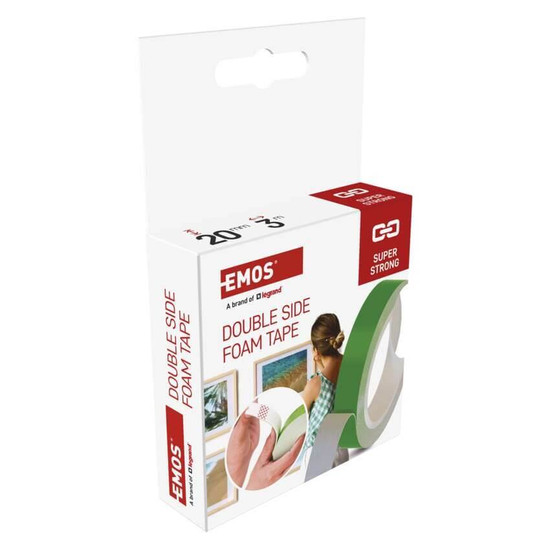 Emos Doppelseitiges Klebeband Schaum 20mm 3m Grün F6090