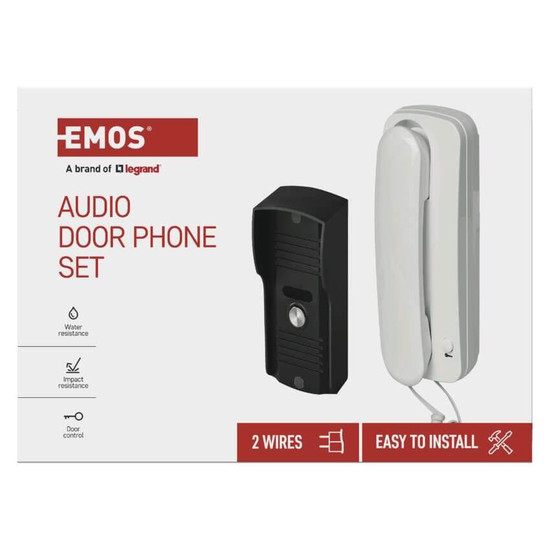 Emos Türsprechanlage verkabelt 1 Teilnehmer Metall 1 Melodie H1085