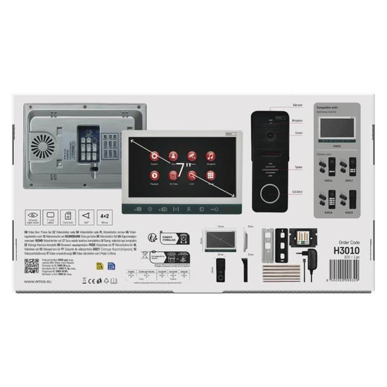 Emos Video-Türsprechanlage Set EM-10AHD 7 Zoll mit Kamerabeleuchtung H3010