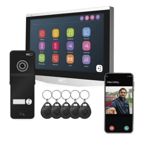 Emos Video-Türsprechanlage GoSmart IP-750A Set WiFi SD-Karte Cloud H4020