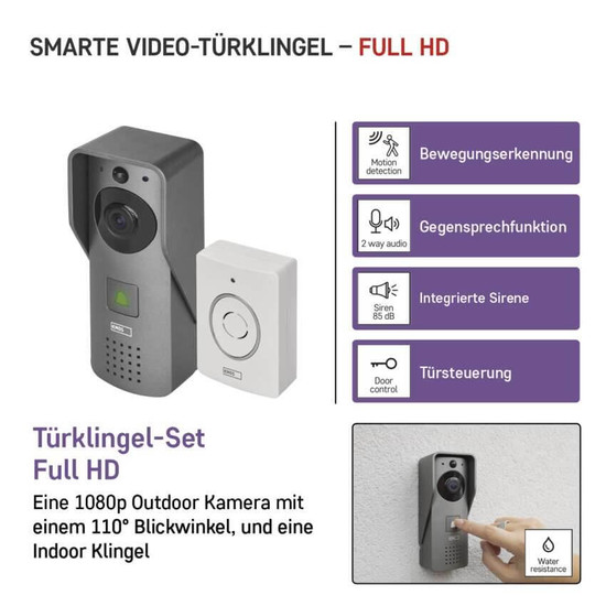Emos Video-Türklingel GoSmart IP-09C WiFi Netzteil IP44 H4031