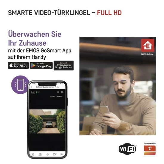 Emos Video-Türklingel GoSmart IP-09C WiFi Netzteil IP44 H4031