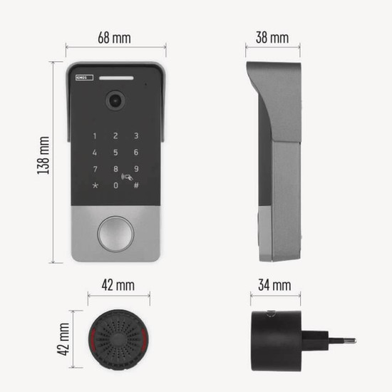 Emos Video-Türklingel GoSmart IP-21PoE mit Keypad PoE IP44 H4034