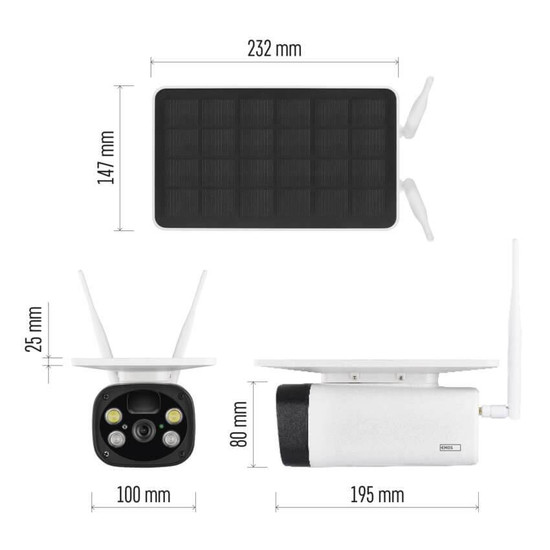 Emos IP-Kamera GoSmart IP-600 EYE WiFi Bluetooth Solarpanel H4056