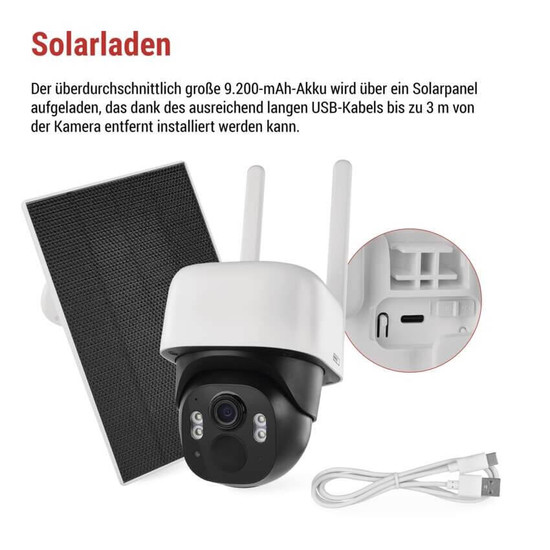 Emos IP-Kamera GoSmart IP-1200 WASP Solarpanel Akku H4067