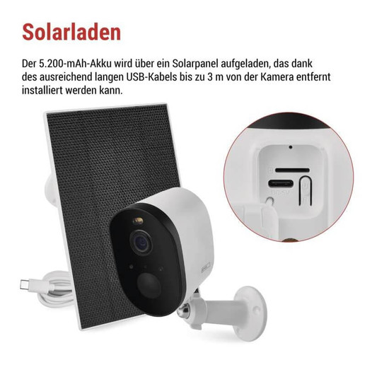 Emos IP-Kamera GoSmart IP-1150 SNAP Solarpanel Akku H4073