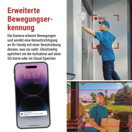 Emos IP-Kamera GoSmart IP-1150 SNAP Solarpanel Akku H4073
