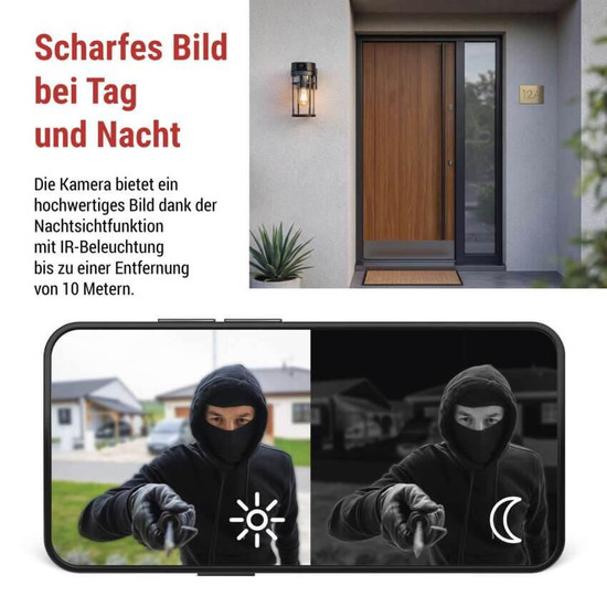 Emos IP-Kamera GoSmart IP-1300 LANTERN mit E27-Fassung Schwarz H4074