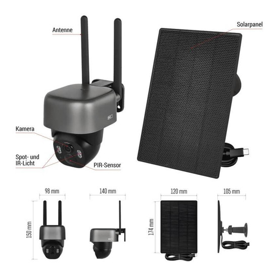 Emos IP-Kamera GoSmart IP-1200G WASP Solarpanel Akku H4167