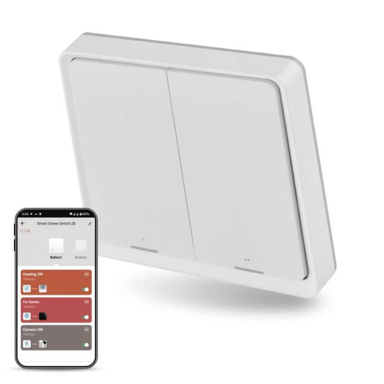Emos GoSmart Portabler Szenenschalter IP-2002ZW ZigBee 3.0 2 Tasten Weiß H5012