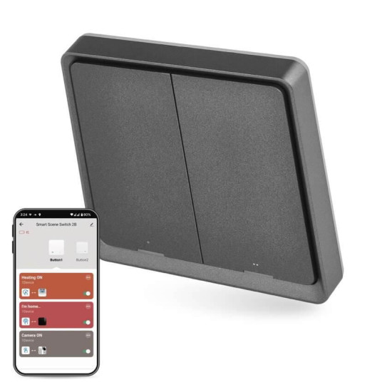 Emos GoSmart Portabler Szenenschalter IP-2002ZB ZigBee 3.0 2 Tasten Schwarz H5015