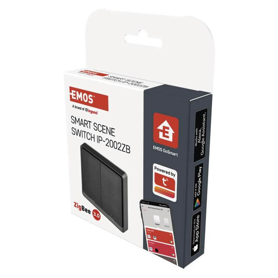 Emos GoSmart Portabler Szenenschalter IP-2002ZB ZigBee 3.0 2 Tasten Schwarz H5015