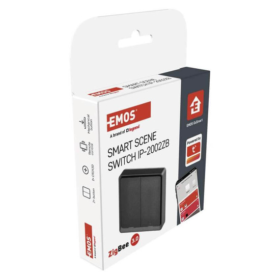 Emos GoSmart Portabler Szenenschalter IP-2002ZB ZigBee 3.0 2 Tasten Schwarz H5015