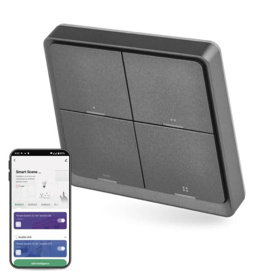 Emos GoSmart Portabler Szenenschalter IP-2004ZB ZigBee 3.0 4 Tasten Schwarz H5016
