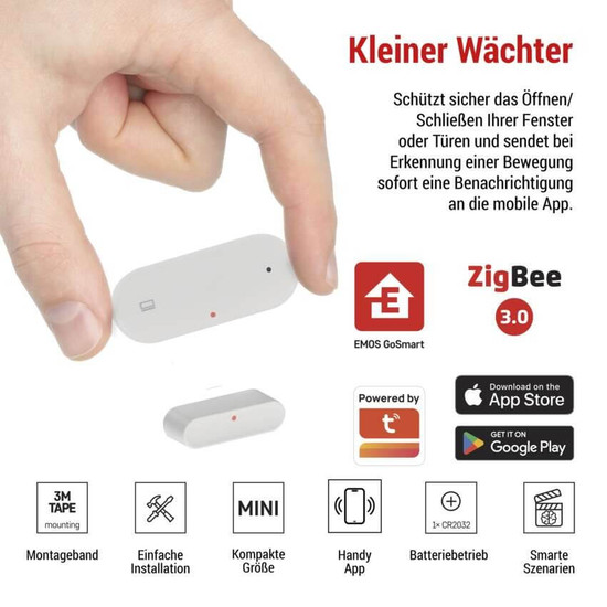 Emos GoSmart Tür-Fenster-Sensor GoSmart magnetisch IP-2011Z ZigBee H5025