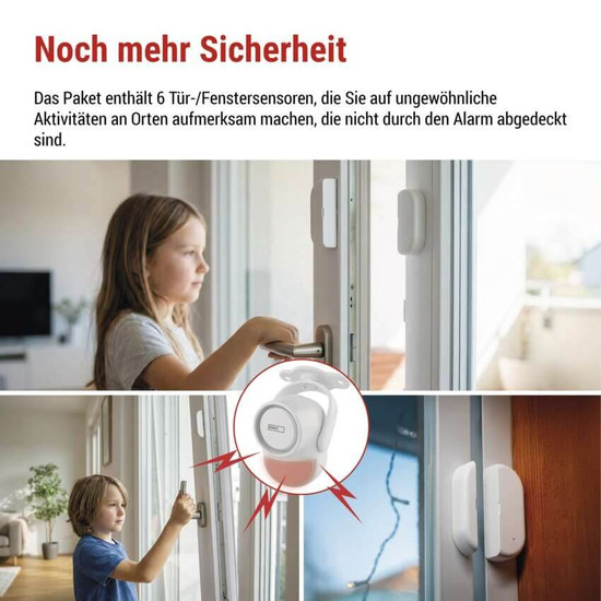 Emos GoSmart Alarmanlage GoSmart IP-126L GUARDIAN mit 6 Fenstersensoren WLAN H5030