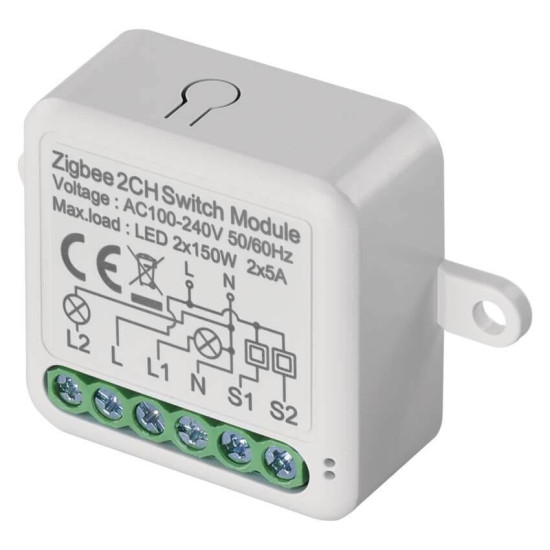 Emos GoSmart Schaltmodul IP-2102SZ ZigBee 2-Kanal mit N-Draht H5102