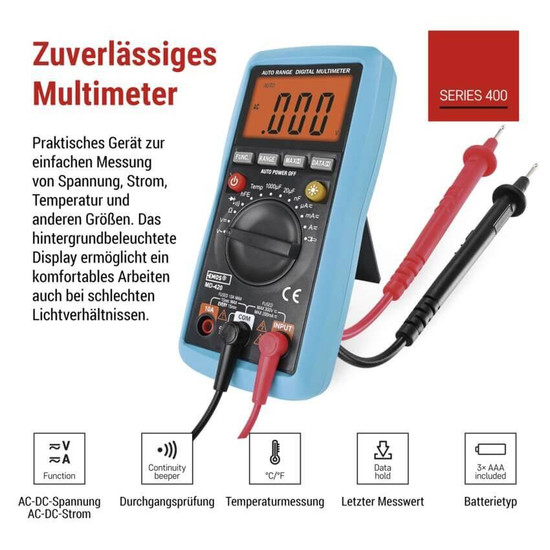 Emos Multimeter 300V 10A MD-420 mit Zangenfunktion M0420N