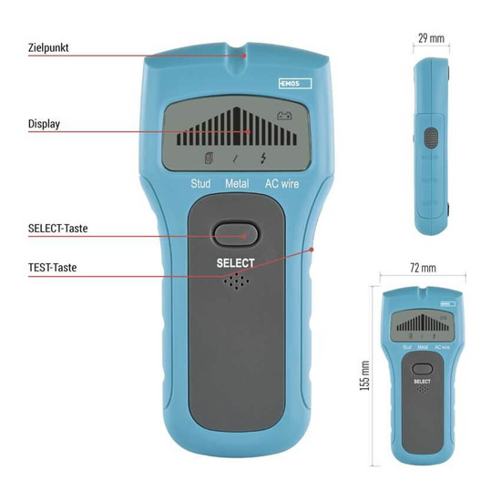 Emos Multidetektor Multidetektor für Holz Metall AC-Leitungen M0501N